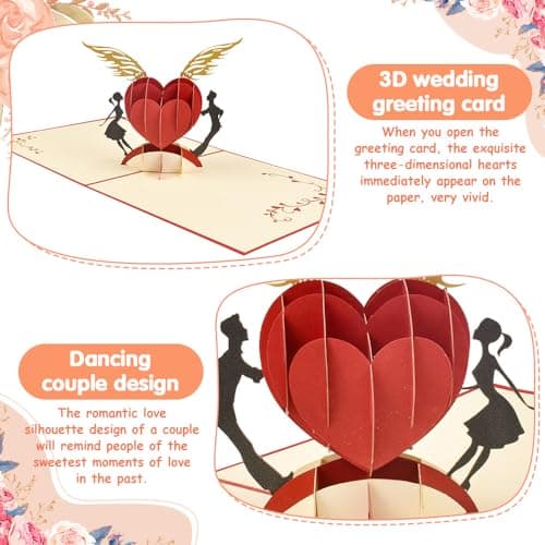 SLTAXAR Carte de Mariage Carte de Vœux Pop-up 3D Carte Mariage Félicitation Carte Anniversaire Marriage Carte de Félicitation Mariage Carte Mariage 3d Mariage Carte de Saint Valentin pour Mariage