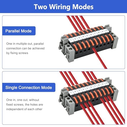 40 Pièces Kit de Bornier de Rail Din Electrique, Bornes à Vis pour Rail Din, Noir Bornier de Connecteur de Rail pour Projets de Bricolage CâBlage Rapide Enfichable