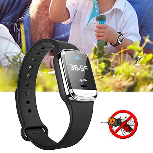 Tixiyu Bracelet anti-moustique ultrasonique rechargeable par USB - Montre intelligente légère pour la randonnée, la pêche, le camping - Montre électronique anti-moustiques pour enfants et adultes