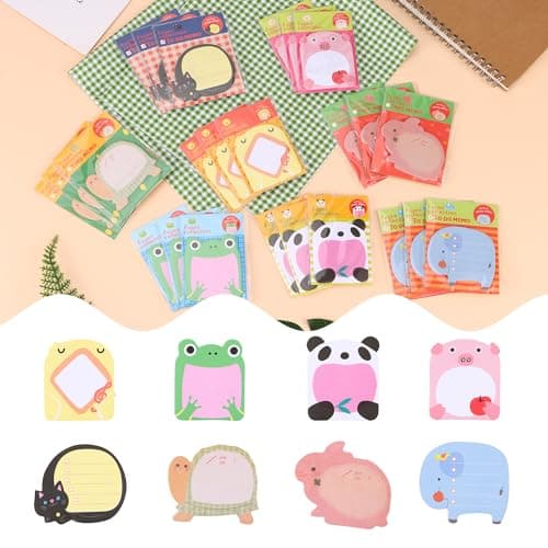 48 Blocs Feuilles Notes Autocollantes Animaux,960 Feuilles Petits Animaux Notes Autocollantes Feuilles Notes Autocollantes Adhésives Mignonnes pour Etudes Maison Bureau Cadeaux pour Enfants