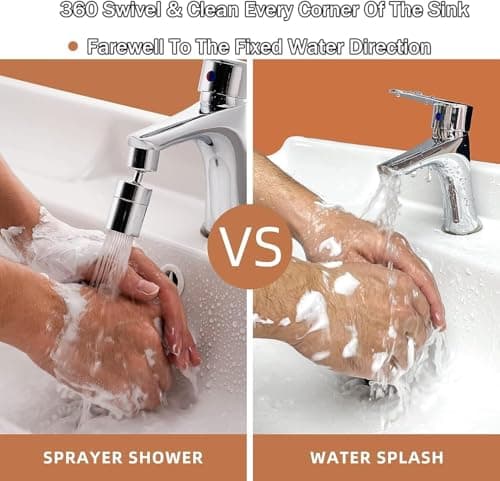 Aérateur de Robinet, 360° Pivotant Embout Robinet Cuisine, 2 Modes Mousseur Robinet Economie Eau, Pour Robinet Pour Éviers de Cuisine Salle de Bain lavabo