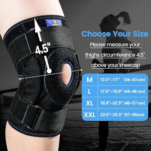 ABYON Genouillère Articulée pour Femmes/Hommes, les Douleurs Articulaires, Lésions Ligamentaires, les Déchirures du Ménisque, Tendinites, Soulagement de la Douleur au Genou (L)