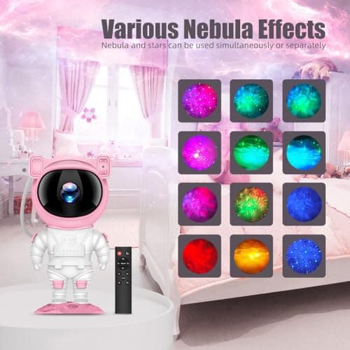 AceGamer Astronaute Projecteur Galaxie,Projecteur ciel etoile avec minuteur et télécommande et Angle Réglable,Astronaute Projecteur avec Nébuleuse et Étoile,Cadeaux Pour Enfants et Adultes