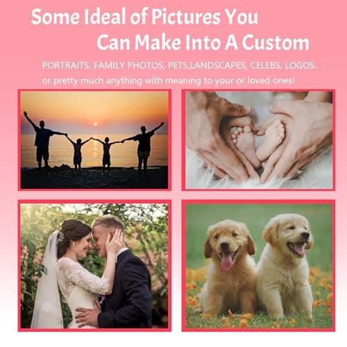 ADRTKBN Diamond Painting Personnalisé Photo, Diamant Painting Personnaliser 5D Broderie Diamant Kit Complet, Custom Peinture Diamant Adulte DIY Perle Diamant Broderie Photos Arts Mur Décor, 30x30cm