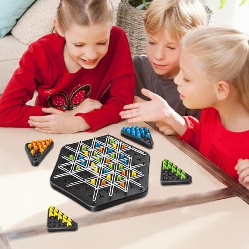 Jeu De Triangle en Chaîne, Jeu De Triggles Amusant, Jeu De Cheville Interactif, Jeu De Cheville De Bureau Classique, Jeu D'échecs Stratégie Triangle, Jeu Stratégie Casse-tête pour Enfant