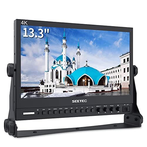 Seetec P133-9HSD Caméra Monitor Pro Broadcast 13.3" 4K Ultra HD 1920x1080 Champ Vidéo LCD IPS écran 1000:1 Contraste élevé avec 3G-SDI HDMI Vidéo YPbPr DVI