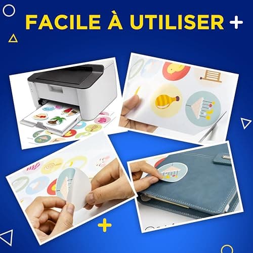 25 Feuilles de Vinyle Adhésif Imprimable A4 Imperméable | Papier Vinyle Adhésif Imprimable Blanc Mat | Papier Autocollant Imperméable | Vinyle pour Imprimantes