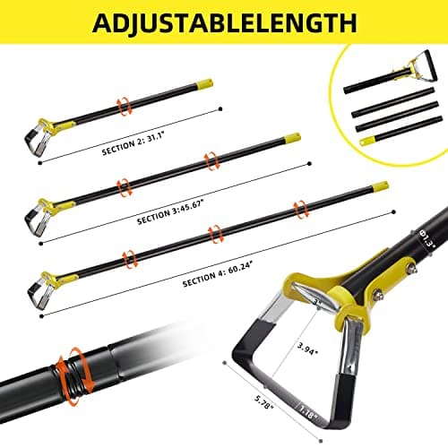 MELVTATA Houe de Jardin 152CM Houe à étrier pour Planter des légumes Outil de Jardinage agricole Houe à Main en Acier Inoxydable - Houe à Action réglable pour désherber/meubler Le Sol