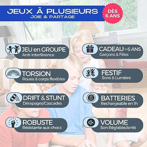 Tutti Party - Voiture télécommandée, Jouet radiocommandé pour Enfants, Course 4 * 4, télécommande Montre, Gesture Control Tout Terrain, 360°, Cadeau Garcon 6 Ans (Bleue)