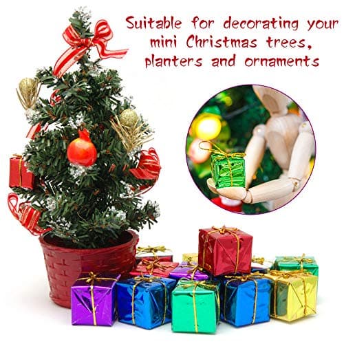Dadabig 60 Pcs Mini Decoration De Sapin De Noël | Suspendu Ornements d'arbre De Noël en Mousse De Coffrets Cadeaux-Joli (3 Tailles 6 Couleurs)