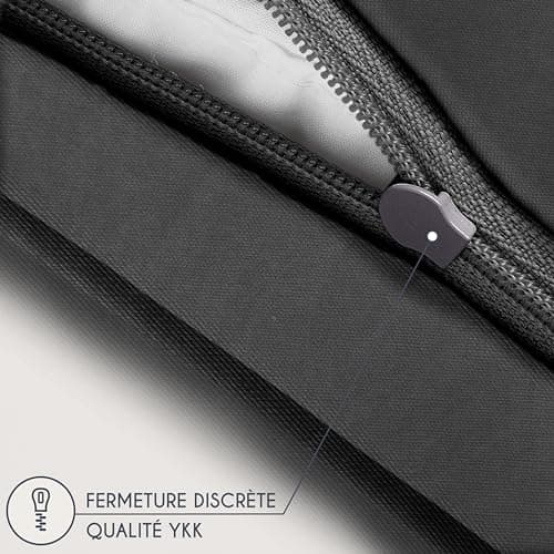 Taie Oreiller 50x70 Coton Renforcé (Set de 2) - Anthracite - Tissage serré de 57 Fils/cm2 - Taie Oreiller 50 x 70 cm- Certifié Oeko Tex