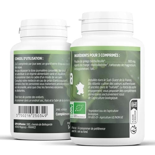 Ginkgo Biloba Bio 300 mg - Comprimés (200 unité (Lot de 1))