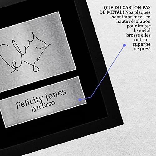 HWC Trading FR A4 Felicity Jones Star Wars Jyn Erso Cadeaux Imprimé Signé Autographe Photo pour les fans de cinéma - A4 Encadré