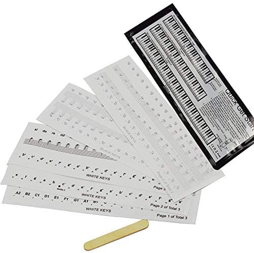 Stickers pour 49/61/76/88 touches, piano et clavier Notes de musique Ensemble de stickers pour les touches de Blanc et Noir, Transparent et amovible, idéal pour enfants et débutants