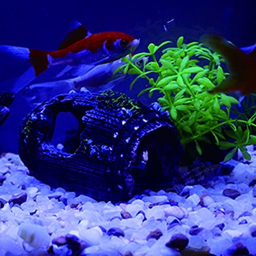 Décorations d'Aquarium, 2 Pièces Aquarium Ornement Résine, Ornements Baril Cassé, RéSine DéCoration Fish Tank, Grotte Aquarium Decoration Cave Artificielles, pour Décorations Aquarium ou Maison