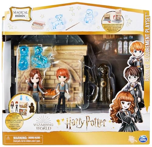 HARRY POTTER - PLAYSET 2 EN 1 LA SALLE SUR DEMANDE MAGICAL MINIS WIZARDING WORLD - Univers Magique 2 en 1 Avec 4 Figurines et Accessoires - Sortilège Patronus - 6063901 - Jouet Enfant 5 ans et +