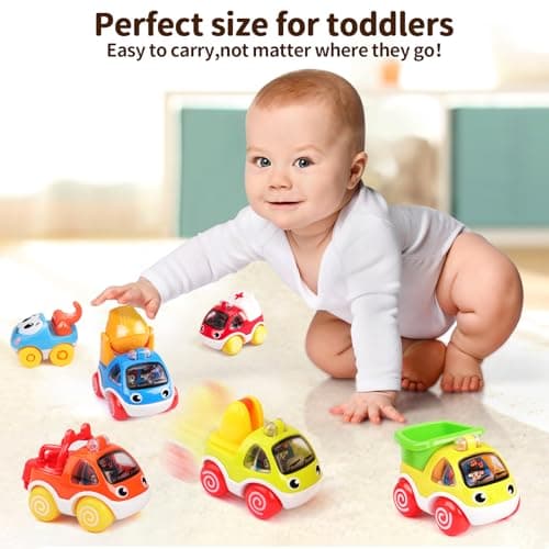 AmyBenton Petites Voiture Enfant 1 2 Ans, Véhicules de Construction pour Tout-Petits, Jouet de Voiture pour Fille et Garçon 1 2 3 Ans