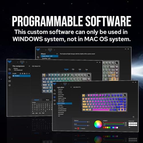 EPOMAKER x Aula F75 Clavier Mécanique Gasket à 75%, sans Fil/Bluetooth/USB-C, avec Cinq Couches de Coussinets, Bouton, RVB, Batterie, NKRO (Black, Reaper Switch)