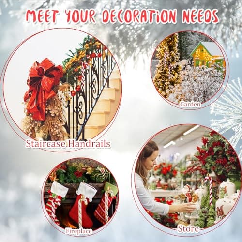 Coicok 12 Pièce Canne de Bonbons de Noël, Canne en Bonbon Glitter Décorations, Plastique de Noël Candy, Canne à Sucre d'arbre de Noël, Canne de Noël Cadeau Noël Arbre de noël Bonbons décoration