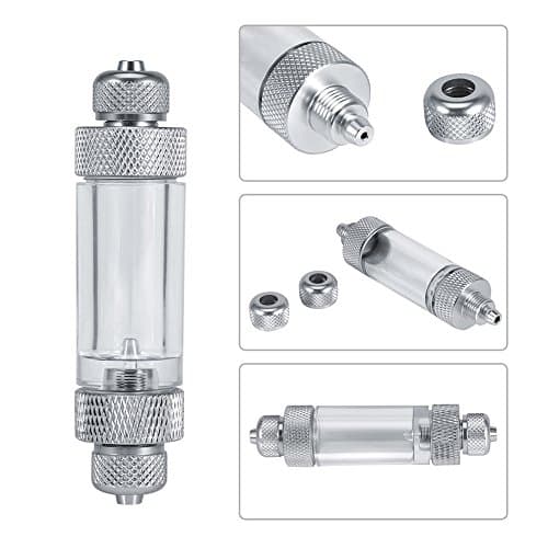 Compteur En Bulle De CO2 En Ligne Aquarium Avec Clapet Anti-Retour En Aluminium Simple Double Tête Non-Retour Bulle Counter Fish Tank Outil ( Double Head )