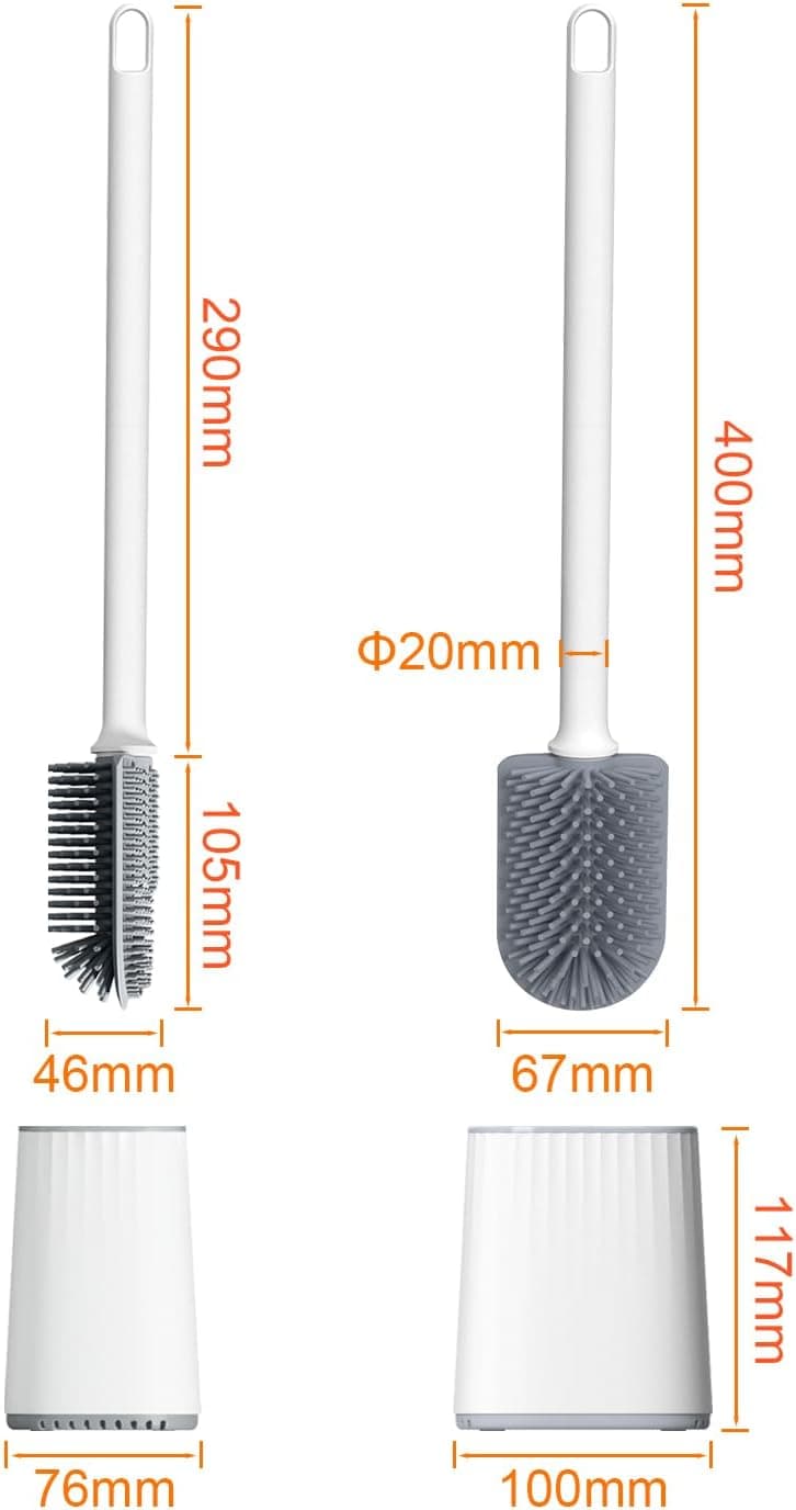 Ibergrif Brosse Toilettes WC Silicone et Support Brosse WC Silicone Plate