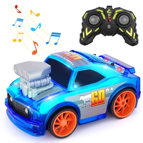 SGILE Voiture Télécommandée 3 Ans, Voiture Télécommandée Enfant 2.4 Ghz avec Lumières LED et Musique, Jouet Enfants 3ans Garçons Filles Cadeau d'anniversaire