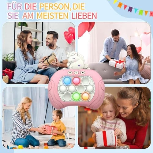 Console De Jeu Quick Push Bubbles,Jeu Fidget électronique,Puzzle Pop It Game Machine,Push Pop Bubble Sensory Fidget Toy,Sensory Fidget Toys for Kids,Machine Jeu Puzzle-Pop (Licorne Couleur)