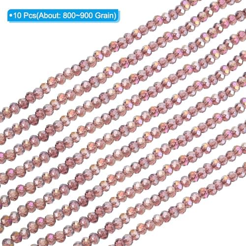 PATIKIL Perles en Verre Briolette Rondelle de 6 mm, 10 Pièces de Petites Perles Rondes Facettées en Cristal pour Fabrication de Bijoux, Bracelets, Colliers, Bagues Diy, Violet