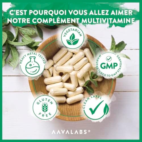 Multivitamines et Minéraux -13 Vitamines Adultes dont Vitamine A B C D E K, Ashwagandha, Rhodiola Rosea, 11minéraux dont Magnesium, Zinc - Complement Alimentaire Multivitamines Homme Femme 120Capsules