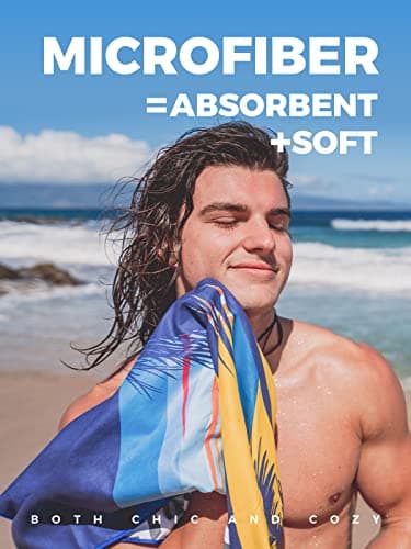 OCOOPA Serviette de Plage en Microfibre Ultralégère, Séchage Rapide, Couverture de Plage Absorbante, Serviette de Bain Douce et Facile à Entretenir pour Le Fitness, Voyages, Plage, Natation, 160x80cm