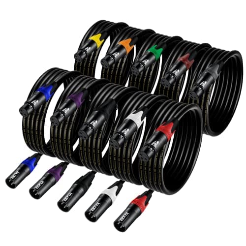 EBXYA Câble XLR câble de microphone 2M 10 Pack Premium 3 broches XLR équilibré mâle à femelle câble micro câble DMX XLR cordons de raccordement