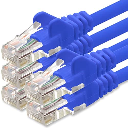 1aTTack.de Câble réseau Cat.6 - bleu - 5X - 0,5m - (jeu) - Câble Ethernet CAT6 Câble Lanka Câble patch 1000 Mbits