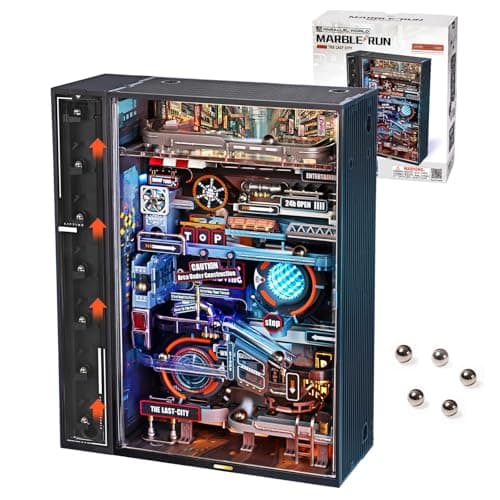 Robotime Puzzle 3D Maquette a Construire Last City Circuits de Billes, LED Obscurité Lumineuse, Cadeaux Décoration pour Hommes, MR01S