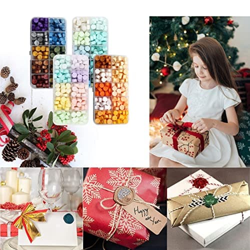 Joyeee Lot de 800 perles de cire, Sceaux de tampon pour embellir les enveloppes, les invitations de mariage, les lettres, les cartes de Thanksgiving, les idées cadeaux de Noël pour maman
