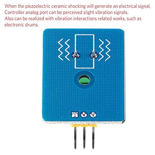 Youmile Lot de 5 capteurs de vibration piézoélectriques en céramique Module piézo 3,3 V/5 V Contrôleur analogique Composants électroniques Fournitures Capteur pour Arduino avec câble Dupont