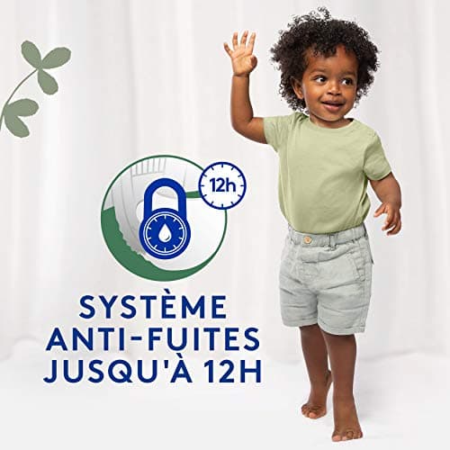 Lotus Baby Douceur Naturelle - Couches Bébé Taille 5 (12-20 kg) Pack 1 Mois - 140 Couches