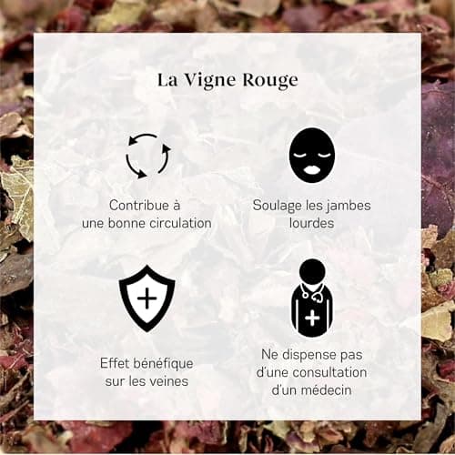 MY ORGANIC INFUSION - Vigne Rouge BIO en feuilles coupées - Pour Tisanes circulatoire et Infusions Bien-Être - Pour Recettes Maisons - Sélection De Premier Choix - Vitis Vinifera - 50 g