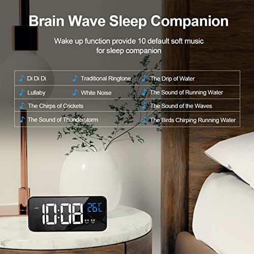 LATEC Réveil Numérique, Alarm Réveil LED avec Fonction Snooze, Charge des Ports USB (Noir)