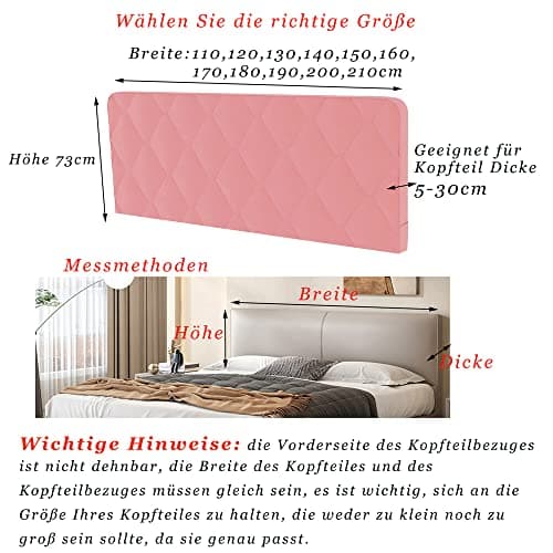 Smingm Housse de Tête de Lit, Couverture de Tête de Lit Protecteur Housse Décorative Chambre à Coucher épaissi Pack Souple Anti-poussière Couvertur Stretch Housse,Gris,160cm(63inch)