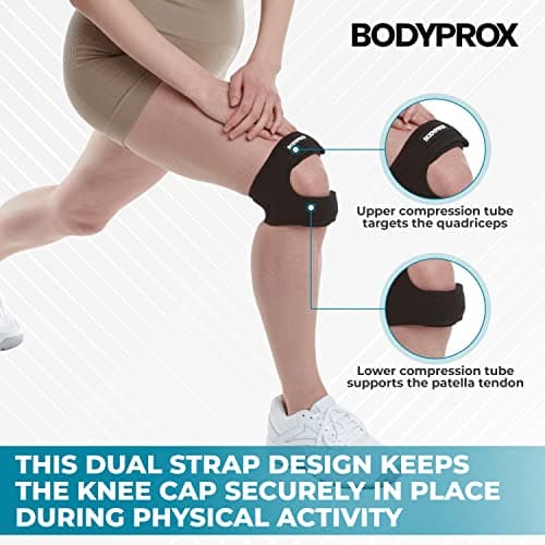 Sangle de maintien pour tendons rotuliens (petit/moyen), soulagement de la douleur au genou réglable en néoprène pour la course, l'arthrite, le pull, la récupération des blessures au tennis, S/M