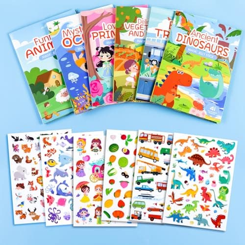 ASTARON Livre d'autocollants de véhicule pour les tout-petits, autocollants de véhicule imperméables réutilisables, jouets de voyage pour activités d'avion pour enfants