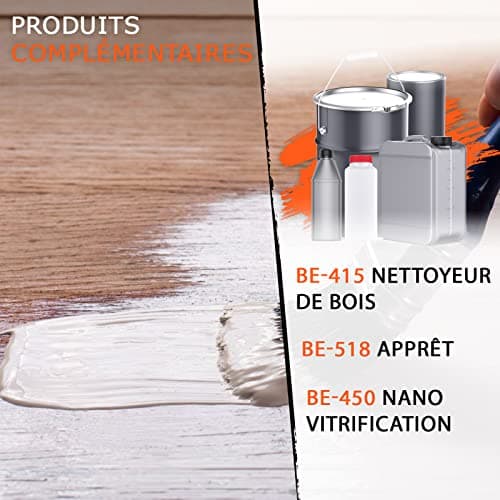 BEKATEQ Peinture protection bois BE-420 Blanc 10l I Peinture pour bois intérieur & extérieur à base d'eau I Vernis pour parquets, portes, escaliers, clôtures I Protection contre les intempéries