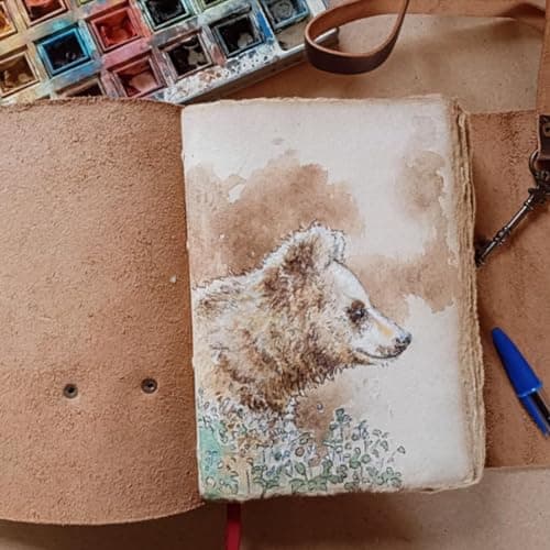 Urban Leather Journal intime avec motif arbre de vie, feuilles de cœur, pages rustiques, anciennes et anciennes, couverture en cuir, journal intime imprimé, papier vierge vierge
