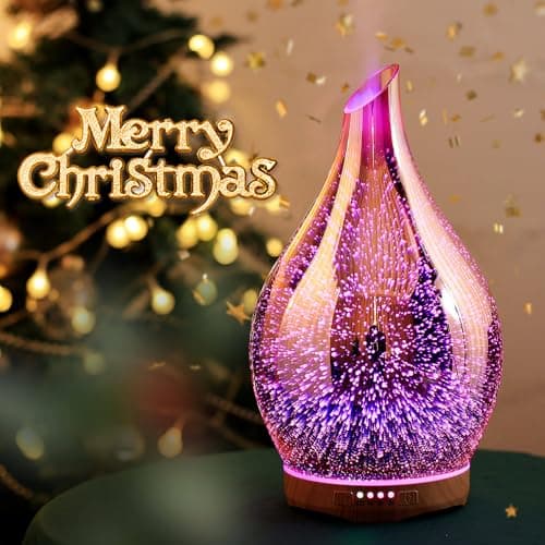 Porseme Humidificateur diffuseur d'arômes 280ml,humidificateur ultrasonique 3D en or rose, silencieux,7 LED changeantes de couleur,humidificateur d'ambiance sans BPA, décoration pour la maison,le yoga