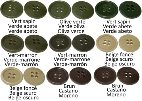 AERZETIX - C56512 - Lot de 100 Boutons à coudre ronds Ø15x3 mm à 4 trous - couleur gris anthracite 24L L24 - en plastique - ouverture 2 mm - mercerie couture vêtements mode tricot décoration