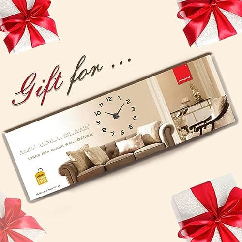 Vangold Pendule Murale 3D Géante au Design Moderne Horloge Murale pour La Chambre Cuisine Bureau Hôtel Cadeau