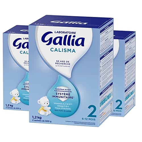 Laboratoire Gallia - Calisma 2ème âge - Lait en Poudre Enrichi en Vitamines A, C & D - Sans Huile de Palme - Bébé de 6 à 12 mois - Lot de 3x1,2kg