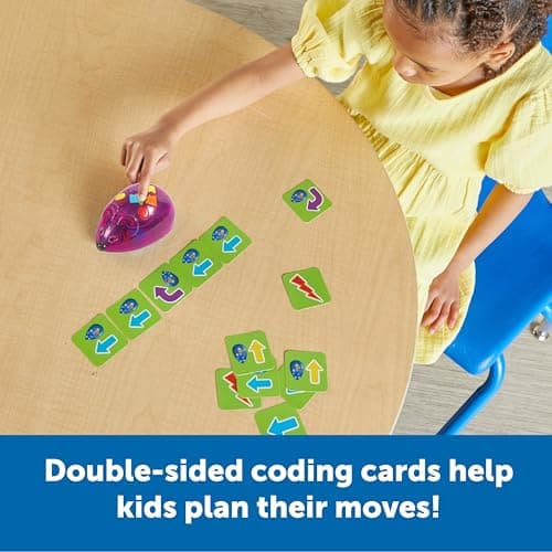 Learning Resources Code & Go Souris Rechargeable, Jouets Mixte, Robot programmable interactif sans écran, dès 4 Ans, LER2873, Multi