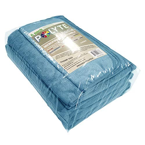 Polyte - 6 Serviettes de Bain en Microfibres - sèche Rapidement/ne Peluche Pas - Bleu