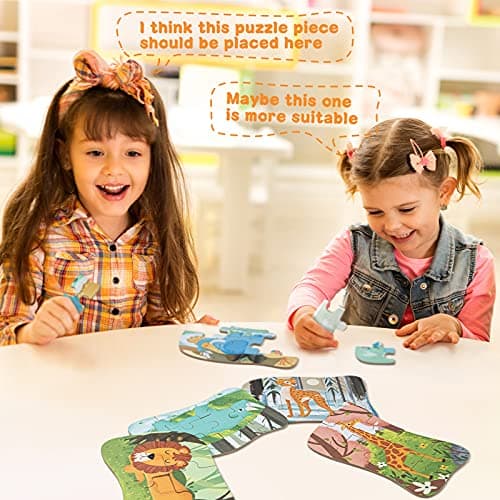 BBLIKE Puzzle Enfant 2 3 4ans, 5 Niveaux de Difficulté Différents Jouet Puzzle pour Enfants, Jouet Puzzle en Carton Éducatif Parfait pour Garçons Filles de 2 Ans +(Éléphant)